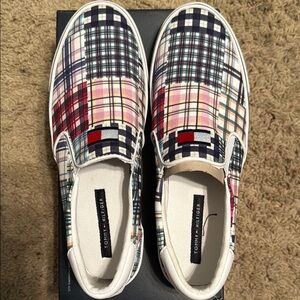Tommy Hilfiger Multicolor Plaid Slip-On Shoes
